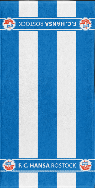 Hansa Rostock Duschtuch Blockstreifen 70x140cm